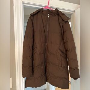 Mid Length Puffer Jacket with Hood